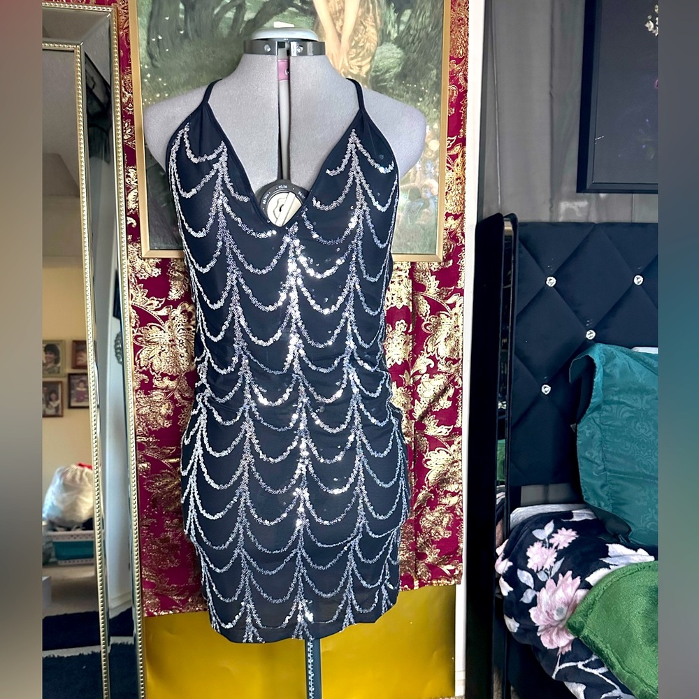 Little Black & Silver Cocktail Dress